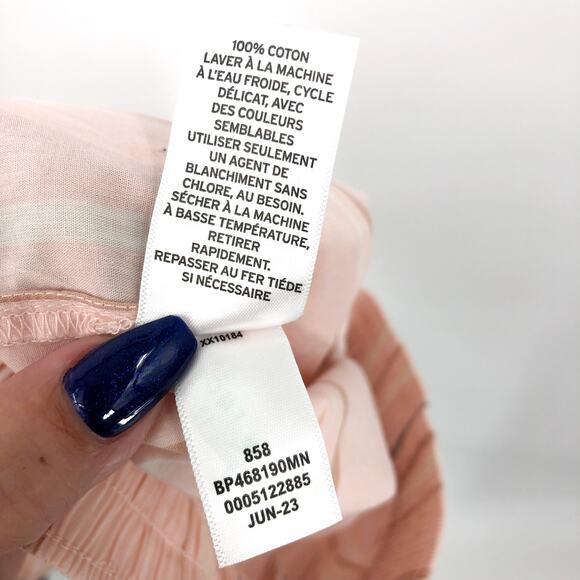 BP. Unisex Stripe Cotton Casual Short XXS Pink/Cream Elastic Waist Nordstrom NWT - Picture 11 of 11